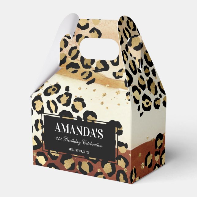 Auswahlfeld für neutrale Leopard-Druckvorschau Geschenkschachtel (Vorderseite)