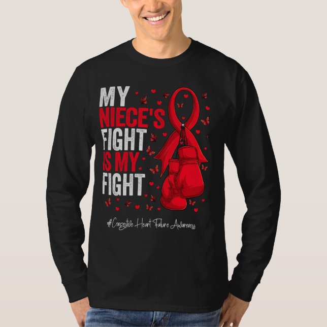 Auswarenes des Red Ribbon Niece Congestive Heart F T-Shirt (Vorderseite)