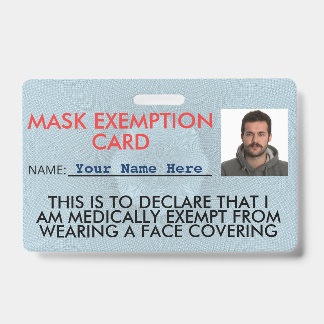 Ausweis für Gesichtsmaske-Befreiung