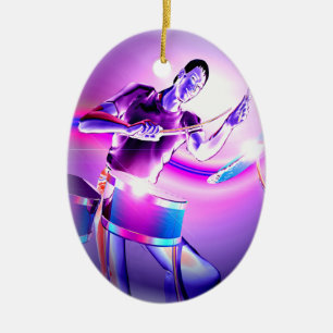 Auswirkungen - Lila Drummer Keramik Ornament