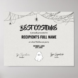 Auszeichnung "Bestes Halloween-Kostümzeugnis" Poster