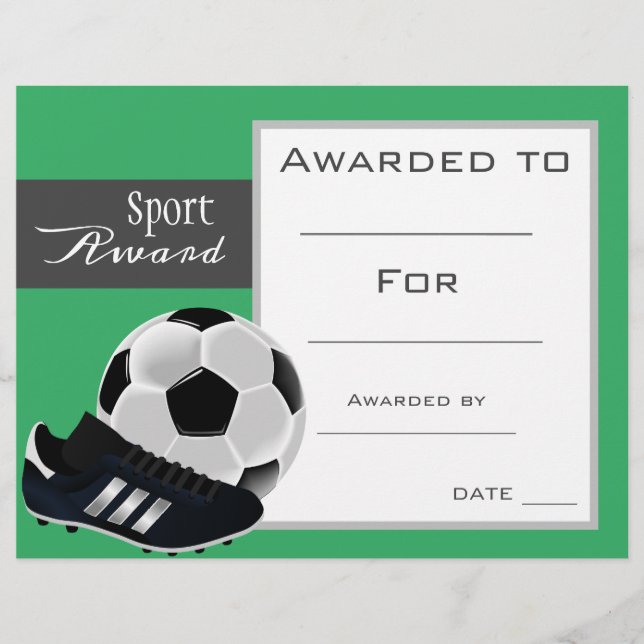 Auszeichnung des Sportfußballzertifikats (Vorderseite)