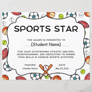 Auszeichnung für die Auszeichnung der Sportstars a