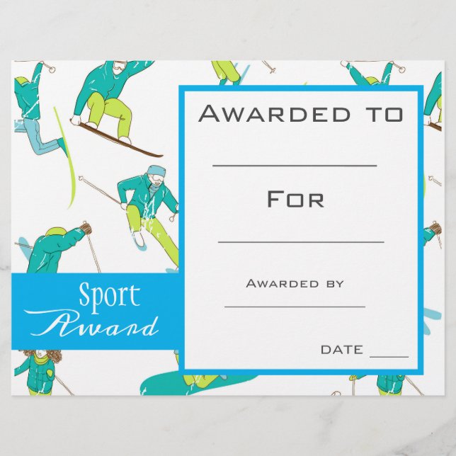 Auszeichnung für Sportskifahren (Vorderseite)
