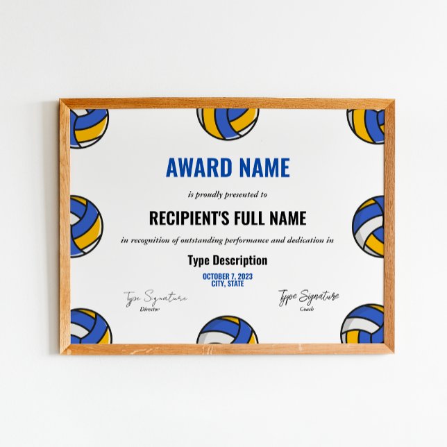 Auszeichnung für Volleyball-Exzellenz Poster (Von Creator hochgeladen)