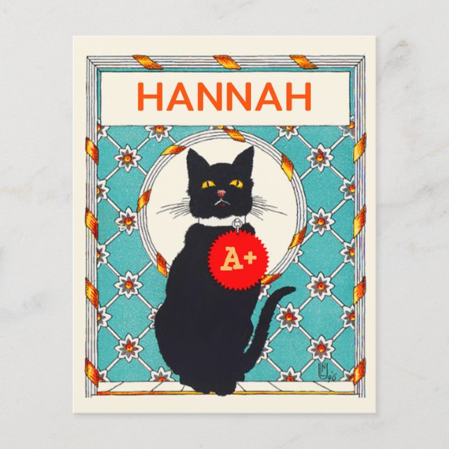 Auszeichnung "Vintage Katze" für den Lehrer (Vorderseite)