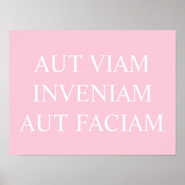 Aut Viam Inveniam Aut Faciam Print – Pink Poster (Vorne)