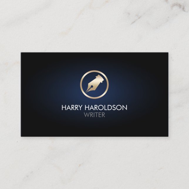 Auteur de l'écriture Pen Nib Carte de visite d'icô (Devant)