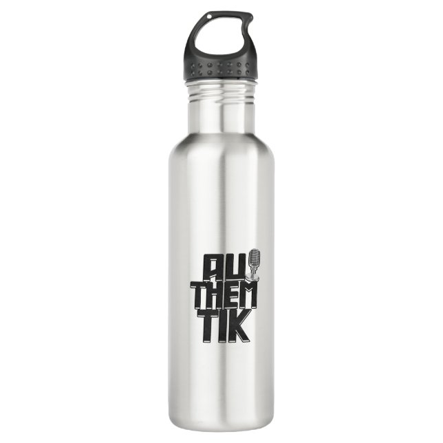Authemtik Black Logo Bouteille d'eau en acier inox (Devant)