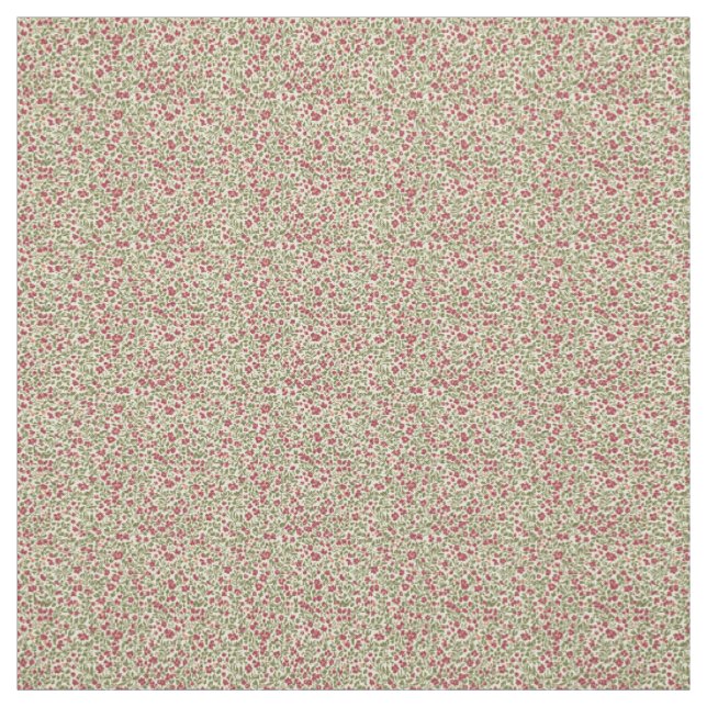 Authentic 1940s Utility Khaki & Burgundy Floral  Stoff (Muster)
