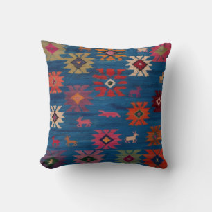 Authentic Blue Kilim Coussins : Art tissé à la mai