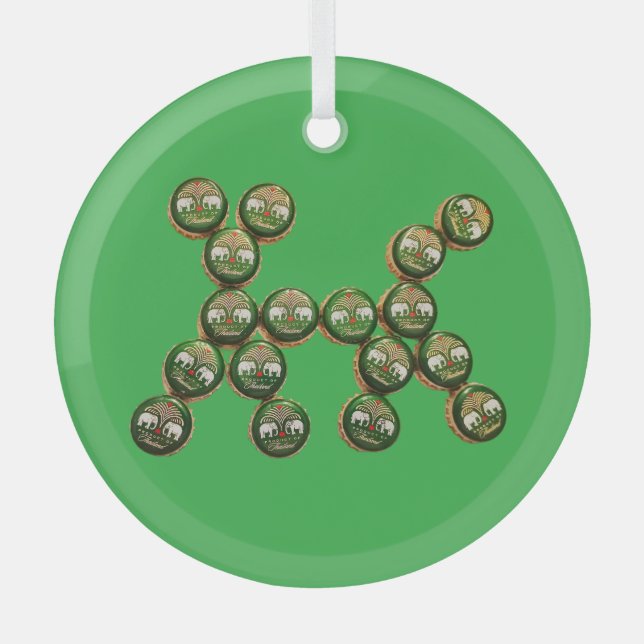 ​🐶 Authentic Chang Beer Cap Dog Ornament Aus Glas (Vorderseite)