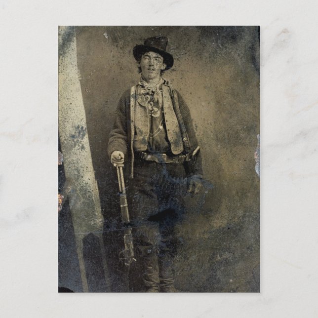 Authentifiziertes Portrait von Billy the Kid (1880 Postkarte (Vorderseite)
