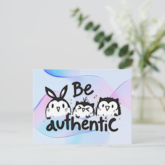 authentisch sein postkarte (Stehend Vorderseite)