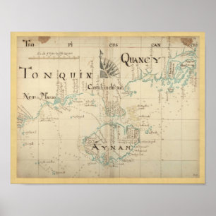 Authentische 1690 Pirate Map - Neue größere Größe Poster