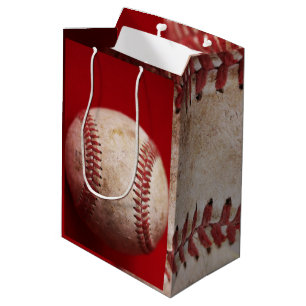 Authentische Baseball-Foto-Geschenktasche Mittlere Geschenktüte