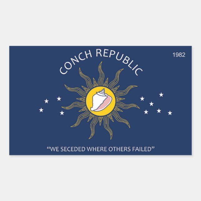 Authentische Conch Republic AVOID-FAKE Rechteckiger Aufkleber (Vorderseite)