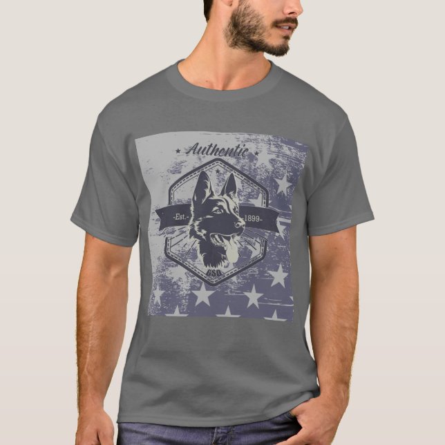 AUTHENTISCHE DEUTSCHE SCHEPHERD DOG TEE SHIRT (Vorderseite)