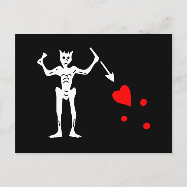 Authentische Flagge für den Blackbeard Postkarte (Vorderseite)