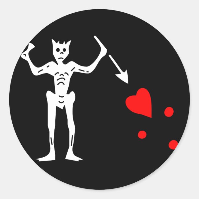 Authentische Flagge für den Blackbeard Runder Aufkleber (Vorderseite)