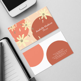 Authentische handgezeichnete Blume | Pastell Visitenkarte