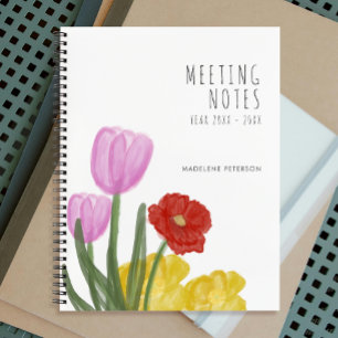 Authentische, handgezogene Blume Notizbuch