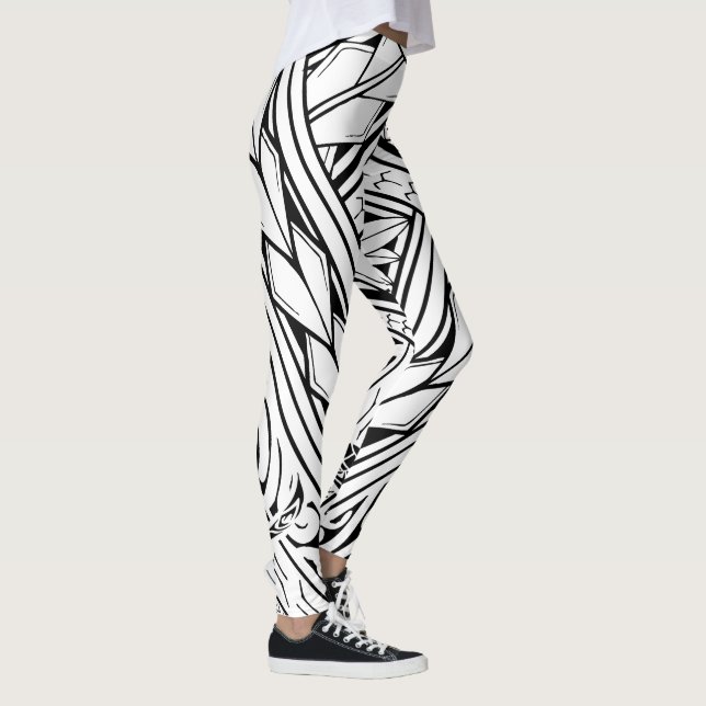Authentische IslandTAT Polynesische Stammballen-Le Leggings (Rechts)