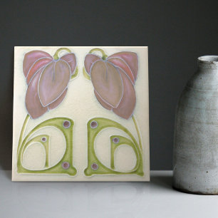 Authentische Jugendstil John Barratt Majolica Flor Fliese