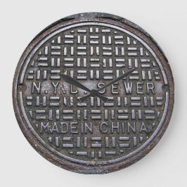 Authentische New York City NYC Kanalabdeckung Große Wanduhr