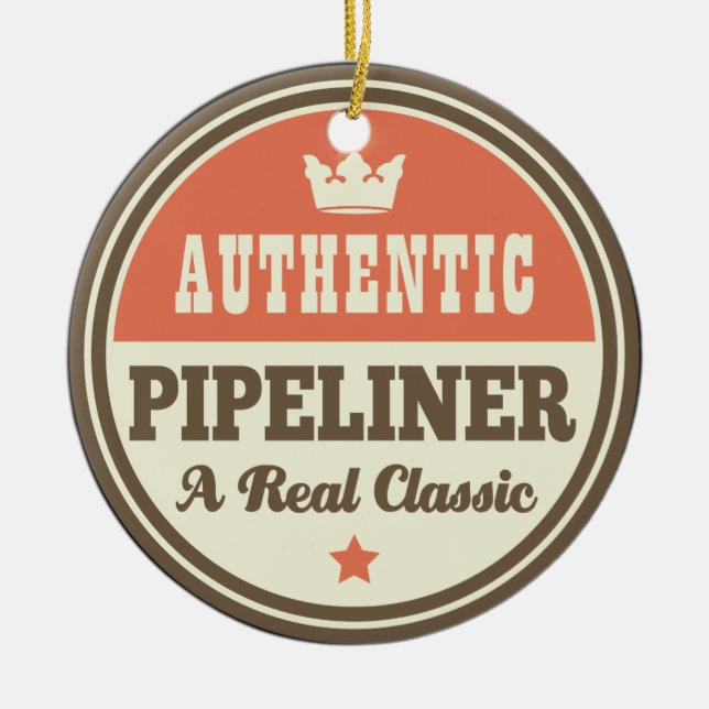 Authentische Pipeliner Vintage Geschenk-Idee Keramik Ornament (Vorne)