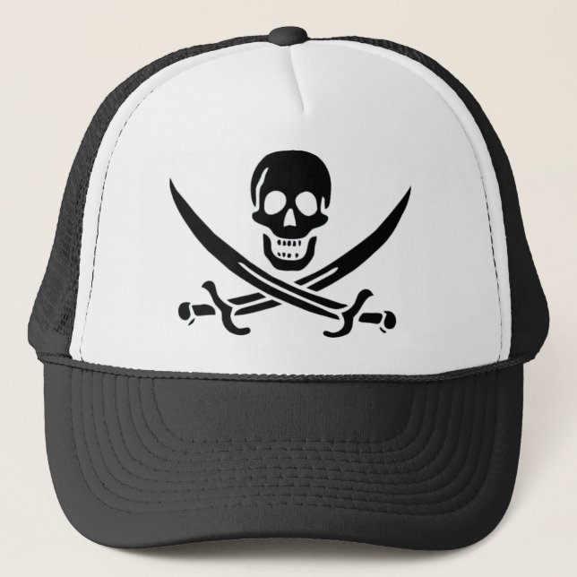 Authentische Piraten-Flagge des Jacks Rackam Truckerkappe (Vorderseite)