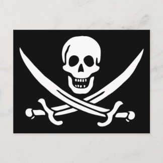 Authentische Piratenflagge Jack Rackam Postkarte