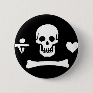 Authentische Piratenflagge Stede Mütze Button