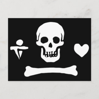 Authentische Piratenflagge Stede Mütze Postkarte