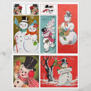 Authentische Schneemann-Illustrationen aus der Mit
