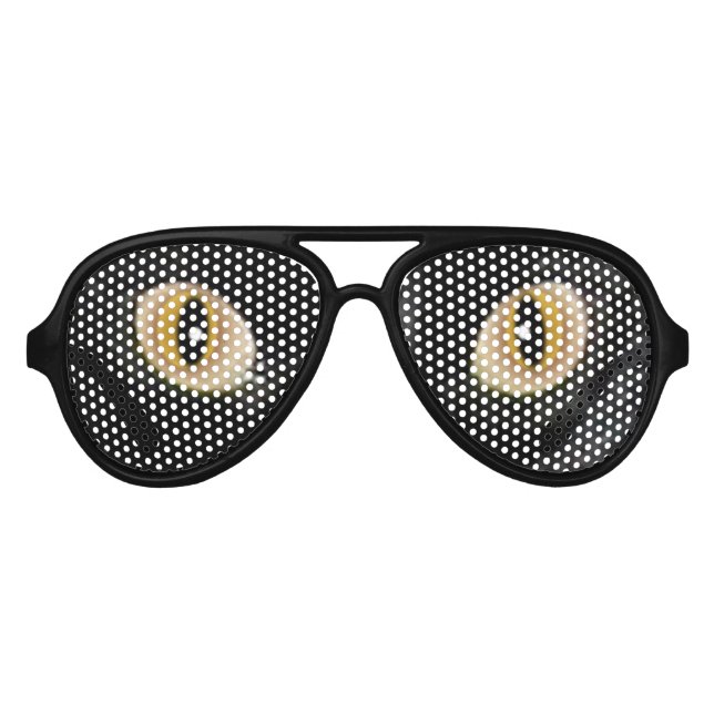 Authentische schwarze Katzenaugen Partybrille (Vorderseite)
