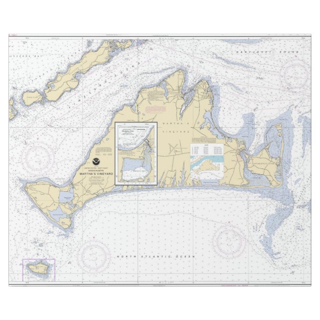 Authentische Seekarte Martha's Vineyard Geschenkpapier (Flach)