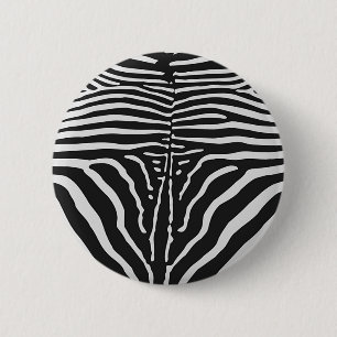 Authentische Zebra-Skin-Printwerbung - Schwarz-wei Button