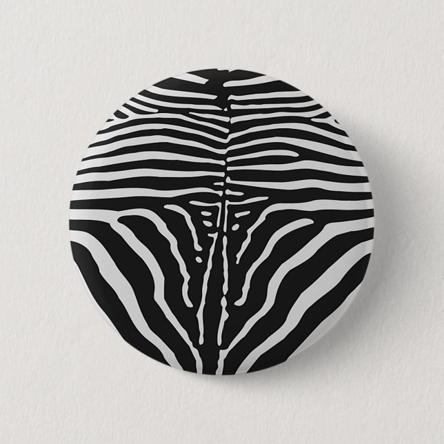 Authentische Zebra-Skin-Printwerbung - Schwarz-wei Button (Vorderseite)