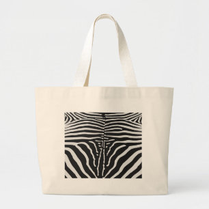 Authentische Zebra-Skin-Printwerbung - Schwarz-wei Jumbo Stoffbeutel