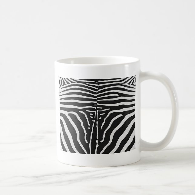 Authentische Zebra-Skin-Printwerbung - Schwarz-wei Kaffeetasse (Rechts)