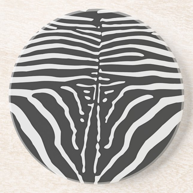 Authentische Zebra-Skin-Printwerbung - Schwarz-wei Untersetzer (Vorne)