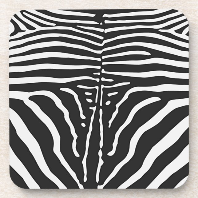 Authentische Zebra-Skin-Printwerbung - Schwarz-wei Untersetzer (Vorderseite)