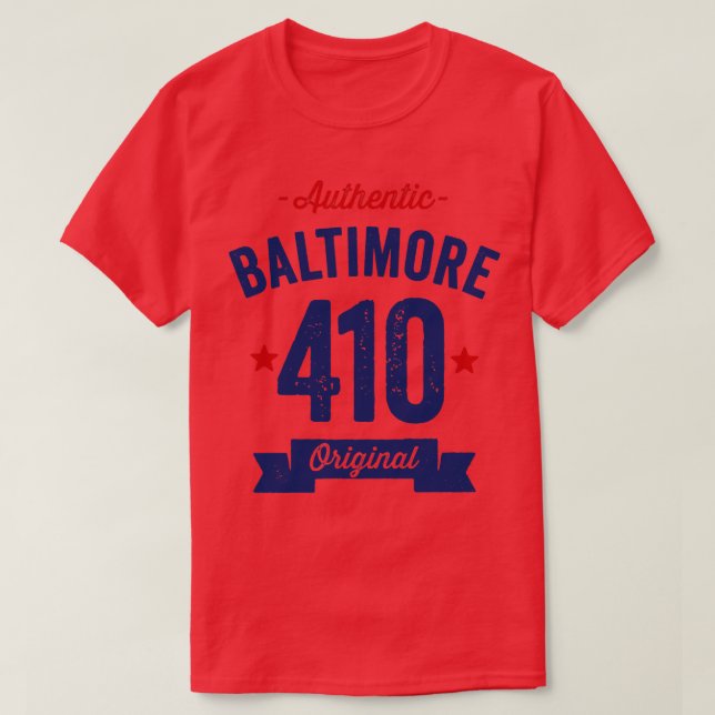 Authentischer Baltimore 410 Bereichscode T-Shirt (Design vorne)