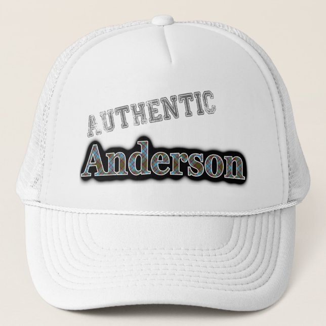 Authentischer Clan Anderson Scottish Tartan Name Truckerkappe (Vorderseite)