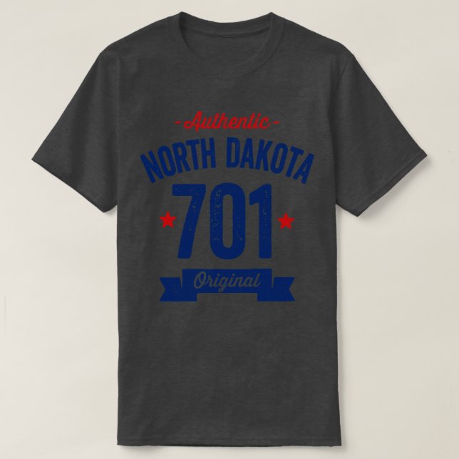 Authentischer Code North Dakota 701 T-Shirt (Design vorne)