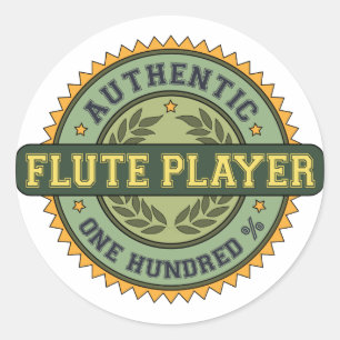 Authentischer Flute-Player Runder Aufkleber