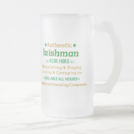 Authentischer Ire für Miire Funny Mattglas Bierglas