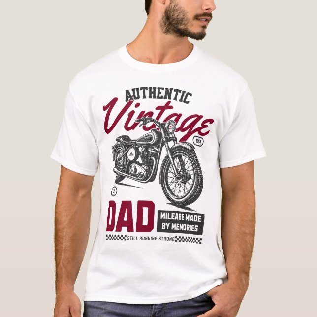 Authentischer Motorrad-T - Shirt für Vintage Vater (Vorderseite)