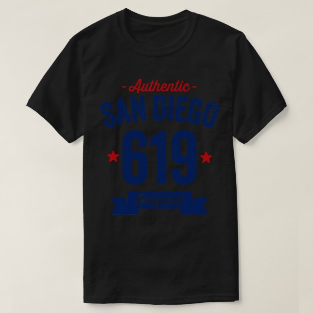 Authentischer San Diego 619 Bereichscode T-Shirt (Design vorne)